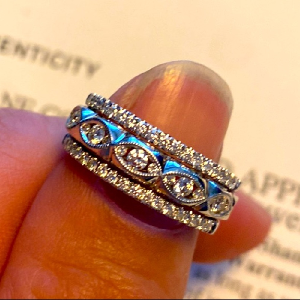 Diamond and 14k white gold band size 7